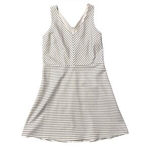 LOFT Petites Striped Sleeveless Dress Size 10P Black White